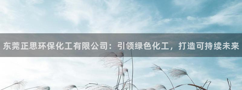 亿万财富网：东莞正思环保化工有限公司：引领绿色化工，打造可持续未来