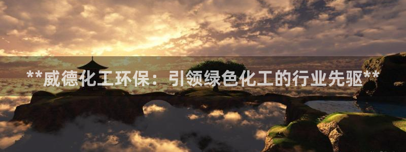 亿万先生客户端官网登录入口：**威德化工环保：引领绿色化工的行业先驱**