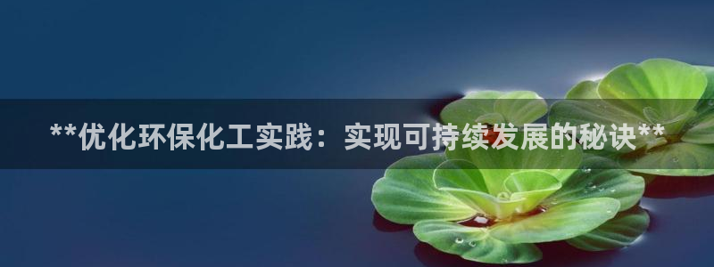 亿万国际app：**优化环保化工实践：实现可持续发展的秘诀**