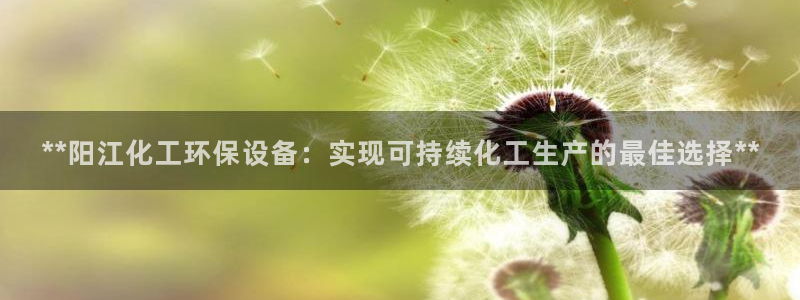 亿万手游平台官网下载：**阳江化工环保设备：实现可持续化工生产的最佳选择**