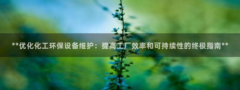亿万番外：**优化化工环保设备维护：提高工厂效率和可持续性的终极指南**