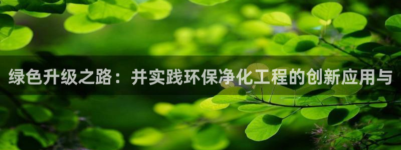 亿万先生手机版入口在哪看：绿色升级之路：并实践环保净化工程的创新应用与